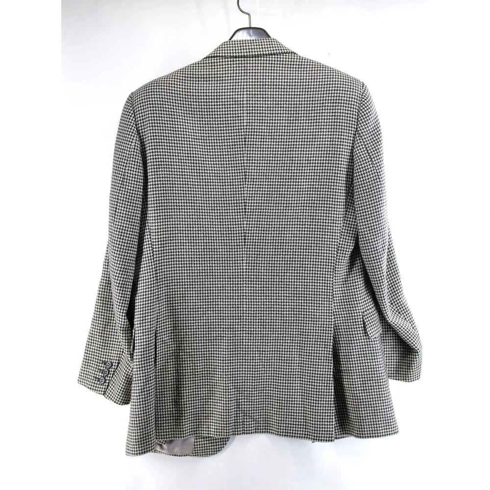 Vintage H. HUNTSMAN & SONS Houndstooth Blazer 42R Made in England Suit Jacket
